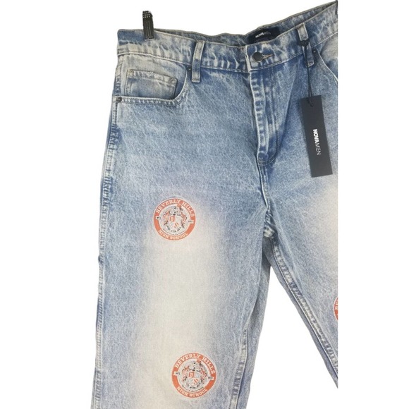 NovaMen Beverly Hills High Patched Carpenter Denim Jeans Mens Size 36x32 New - Picture 4 of 15
